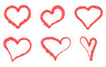 手绘红色爱心 