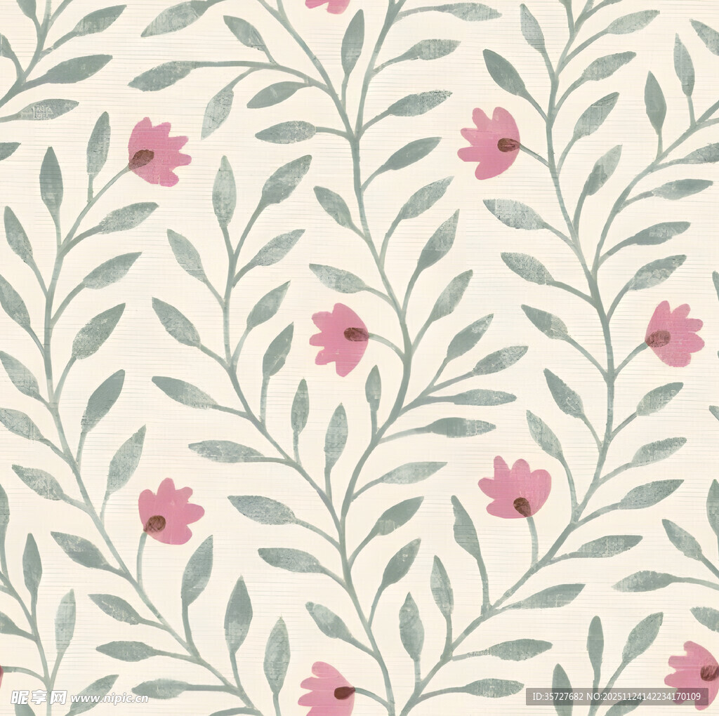 花卉藤蔓图案背景纹理