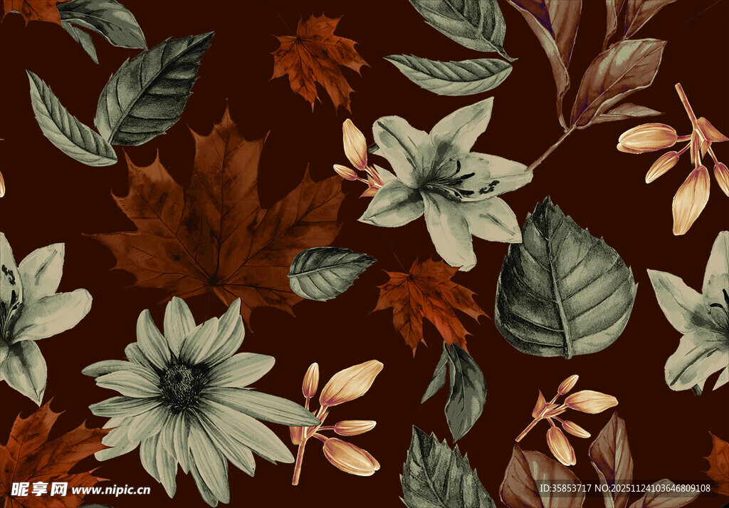 复古花卉图案背景