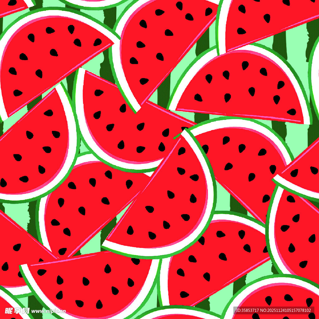 西瓜切片图案背景纹理