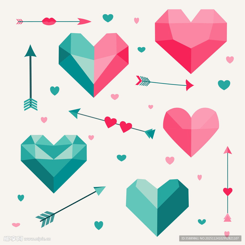 几何爱心与箭头