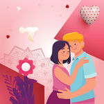 甜蜜情侣温馨相拥