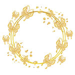 金色蝴蝶花环装饰图案