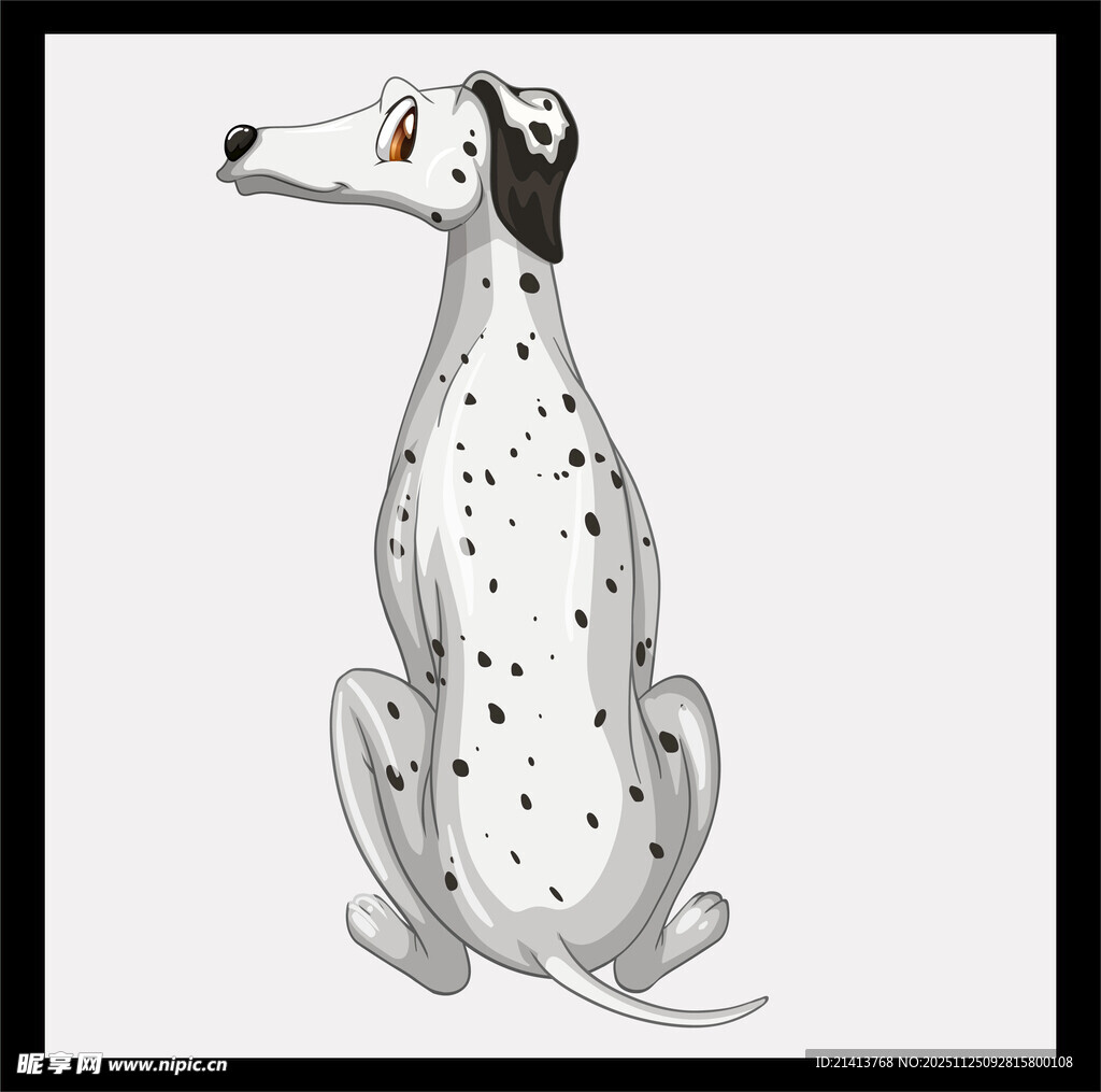 坐姿斑点狗插画