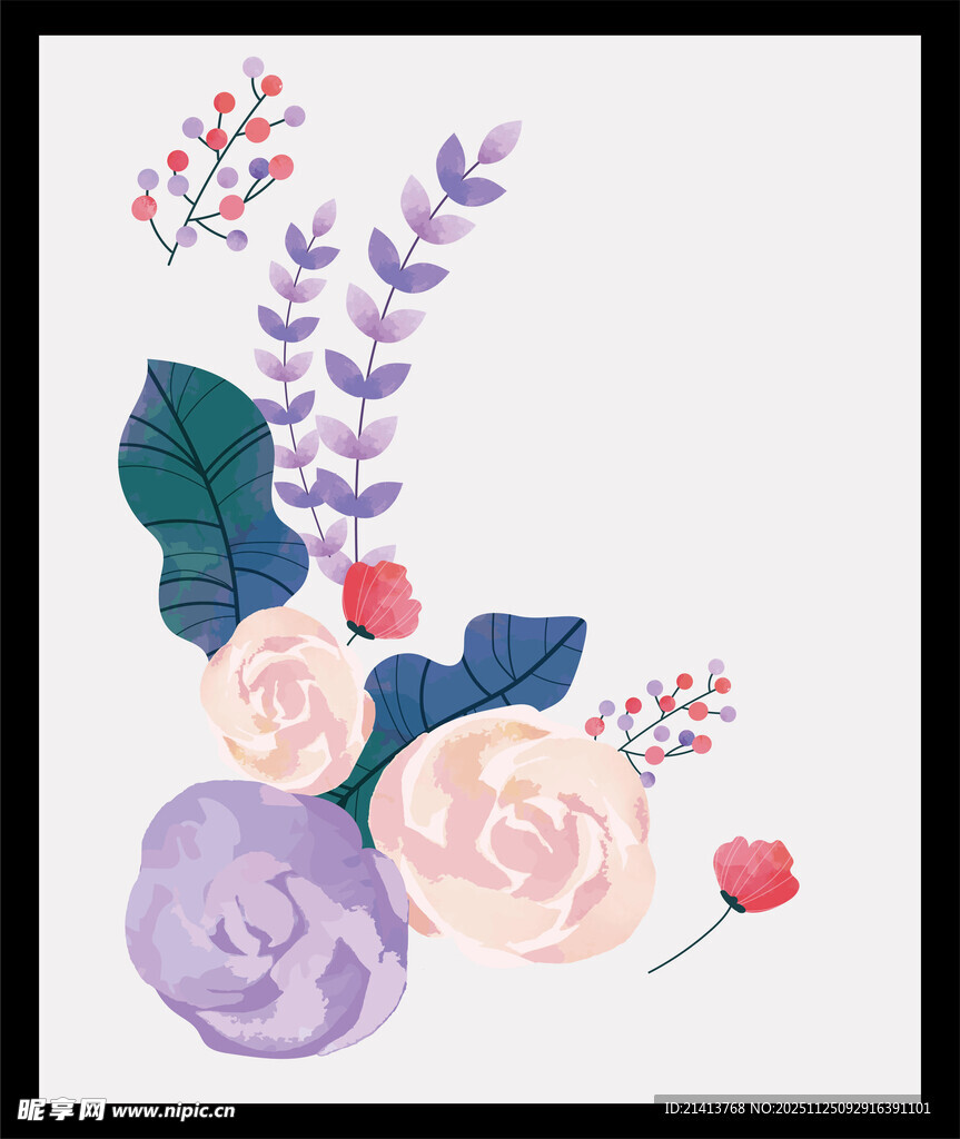 手绘花卉装饰图案