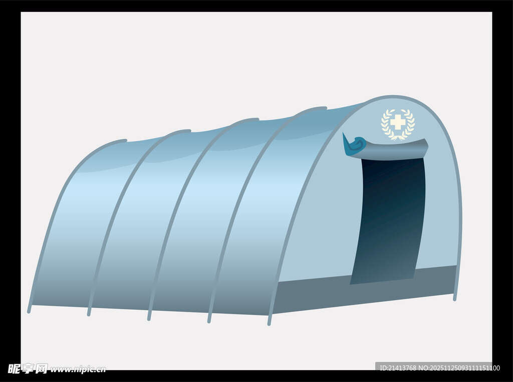 蓝色拱形户外帐篷