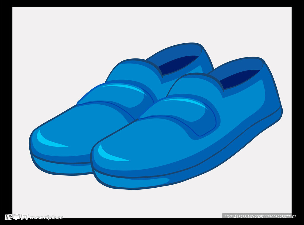 蓝色休闲懒人鞋插画