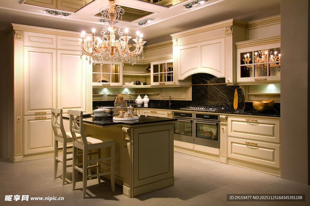 豪华欧式风格现代厨房