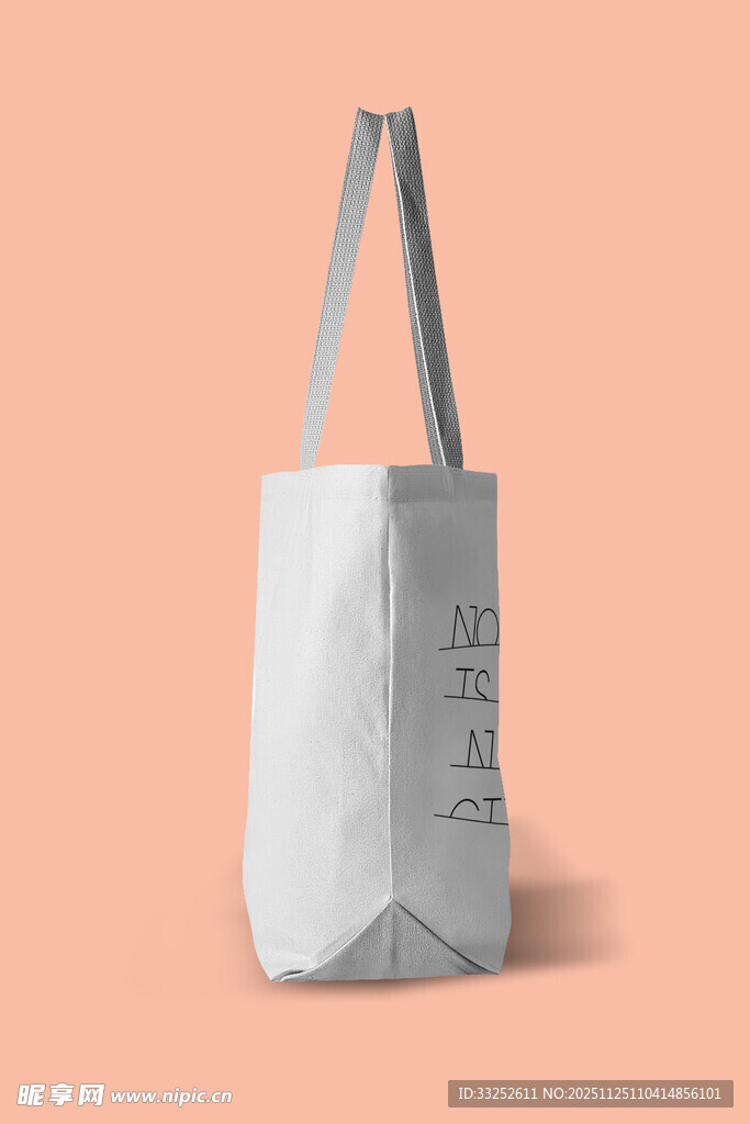 简约白色手提帆布袋展示