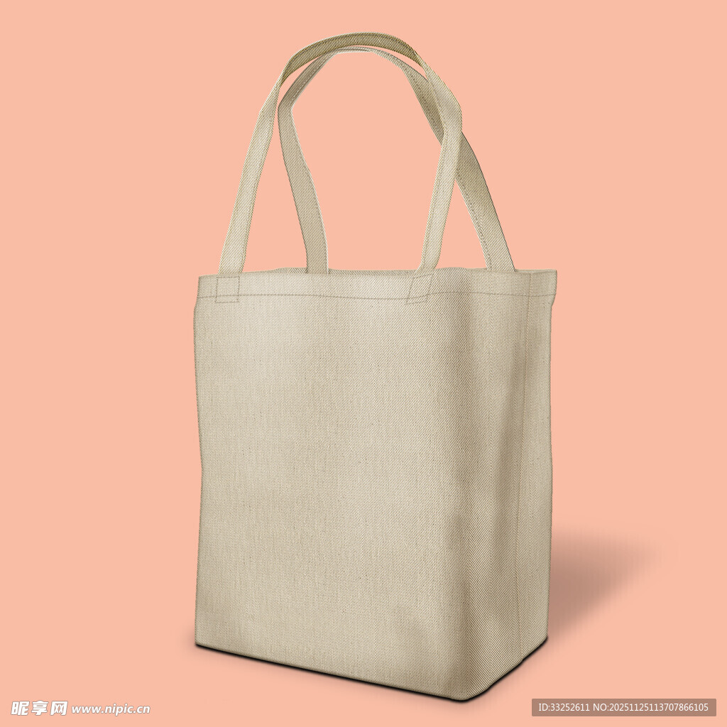 简约米白色手提帆布袋