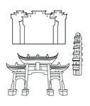 宣城中式古建筑轮廓图案