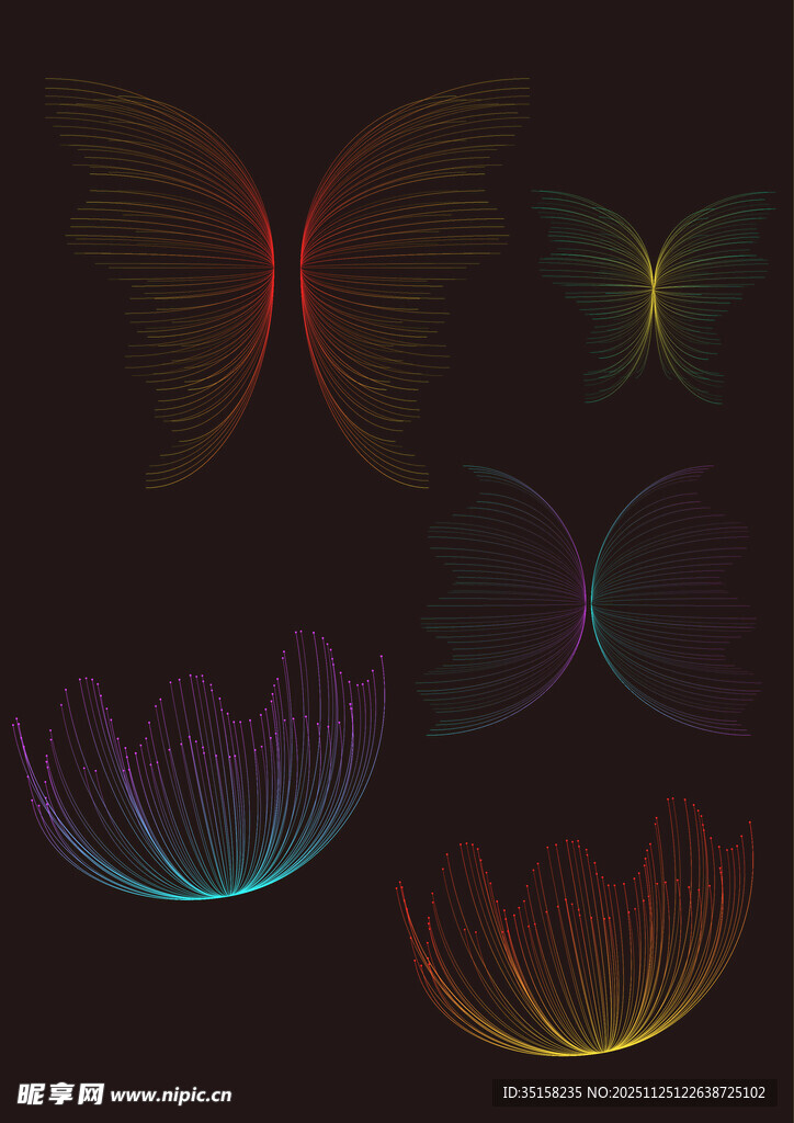 梦幻炫彩翅膀图案集合