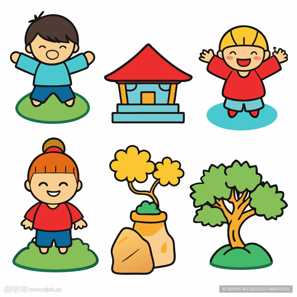 儿童与自然景观元素