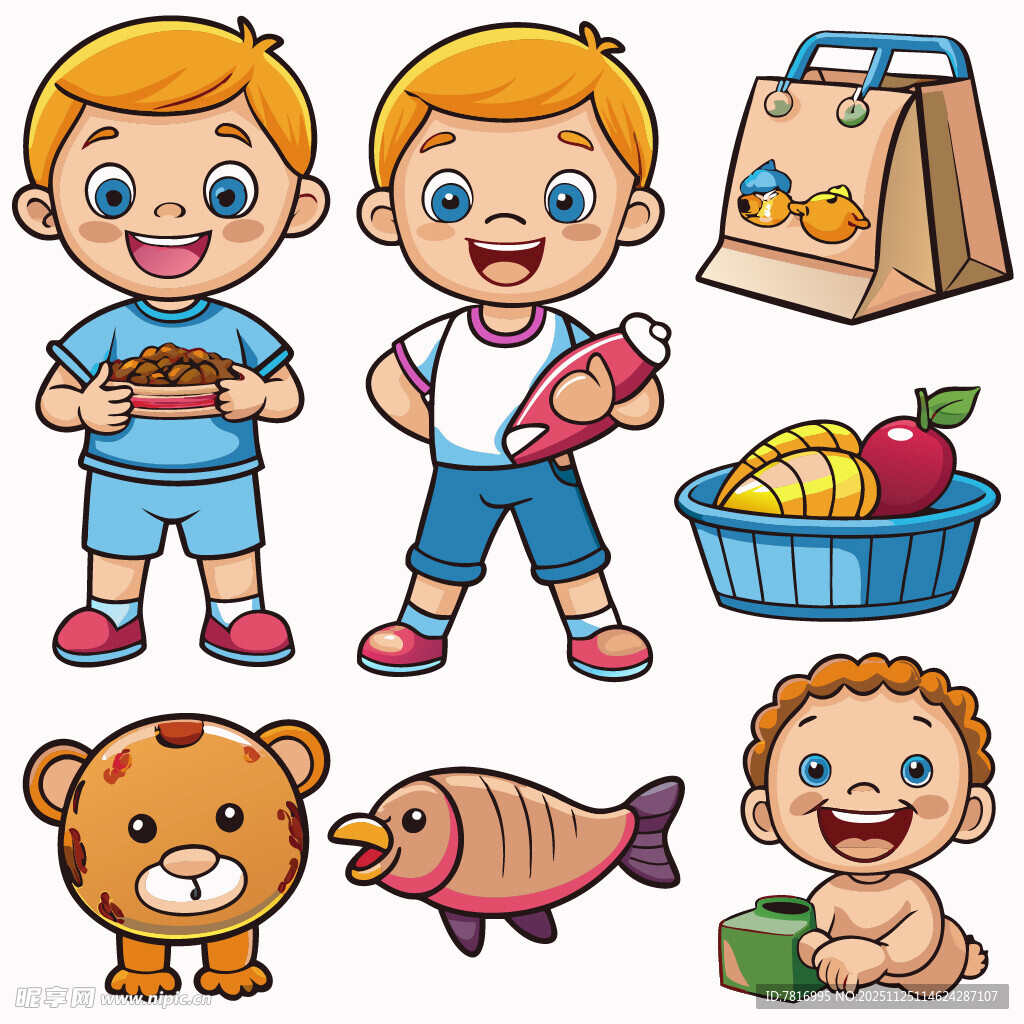 儿童与购物及玩具场景