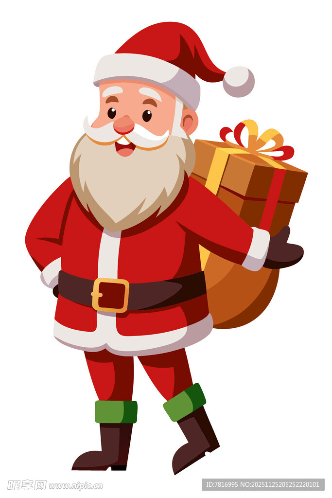 圣诞老人背礼物袋准备送礼