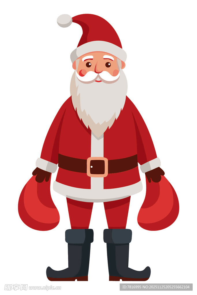 圣诞老人手持礼物袋