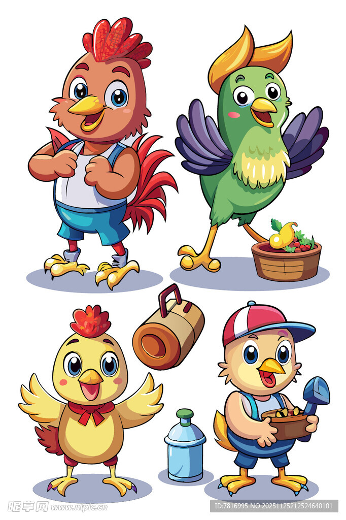 可爱卡通萌趣家禽形象