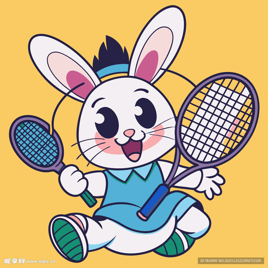 可爱小兔打网球