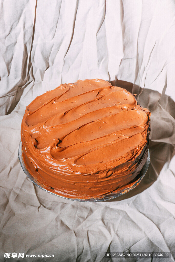 橙色奶油蛋糕特写