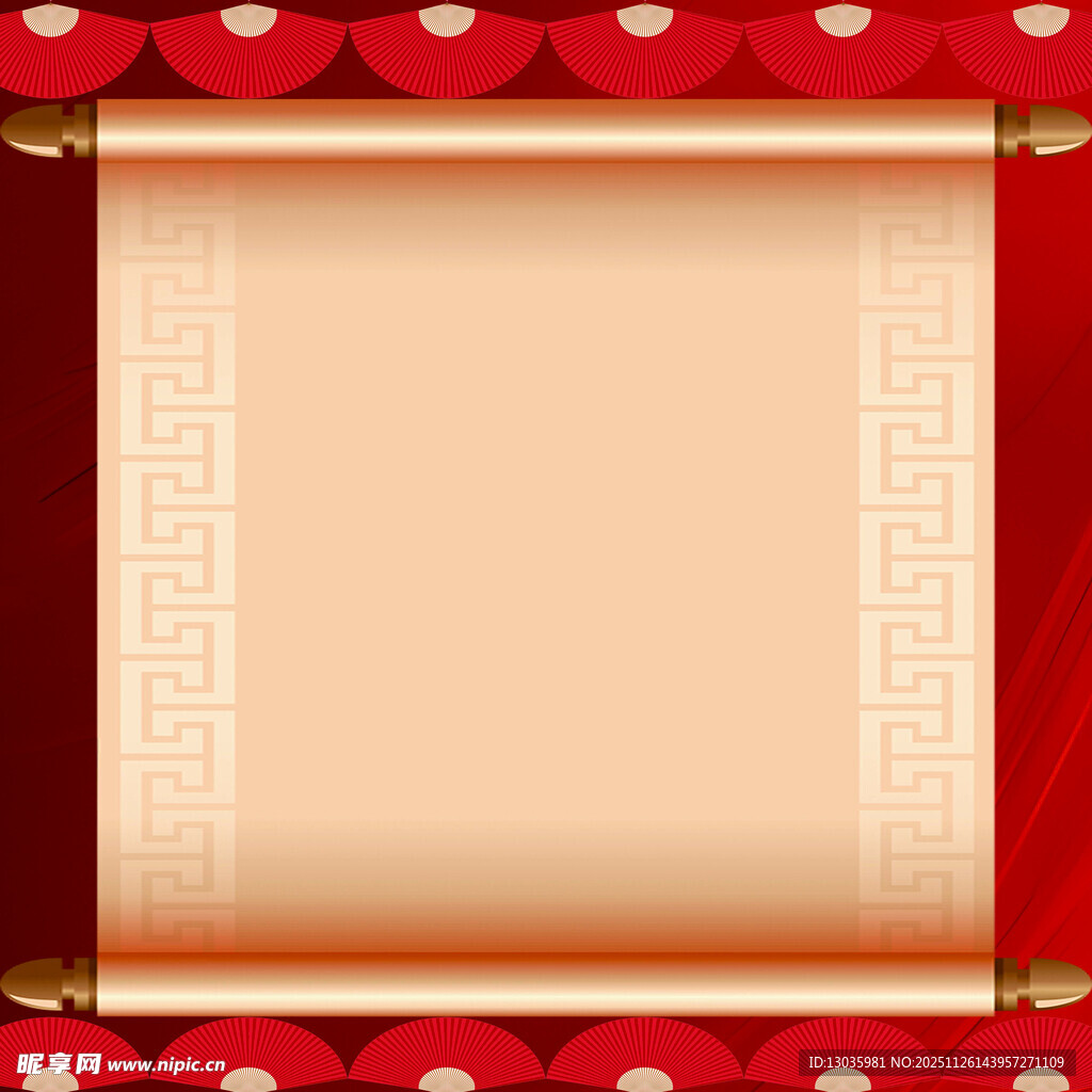 中式卷轴背景图