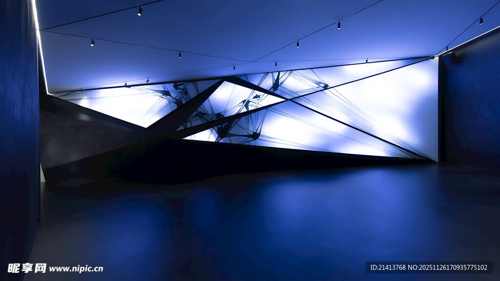 炫酷蓝色数字艺术空间