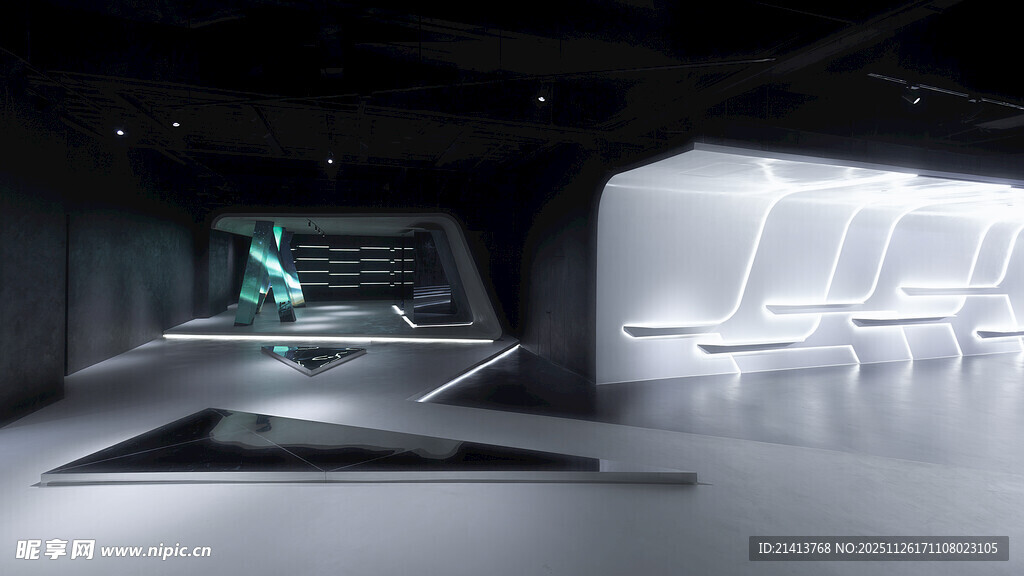 现代科技感展厅空间设计