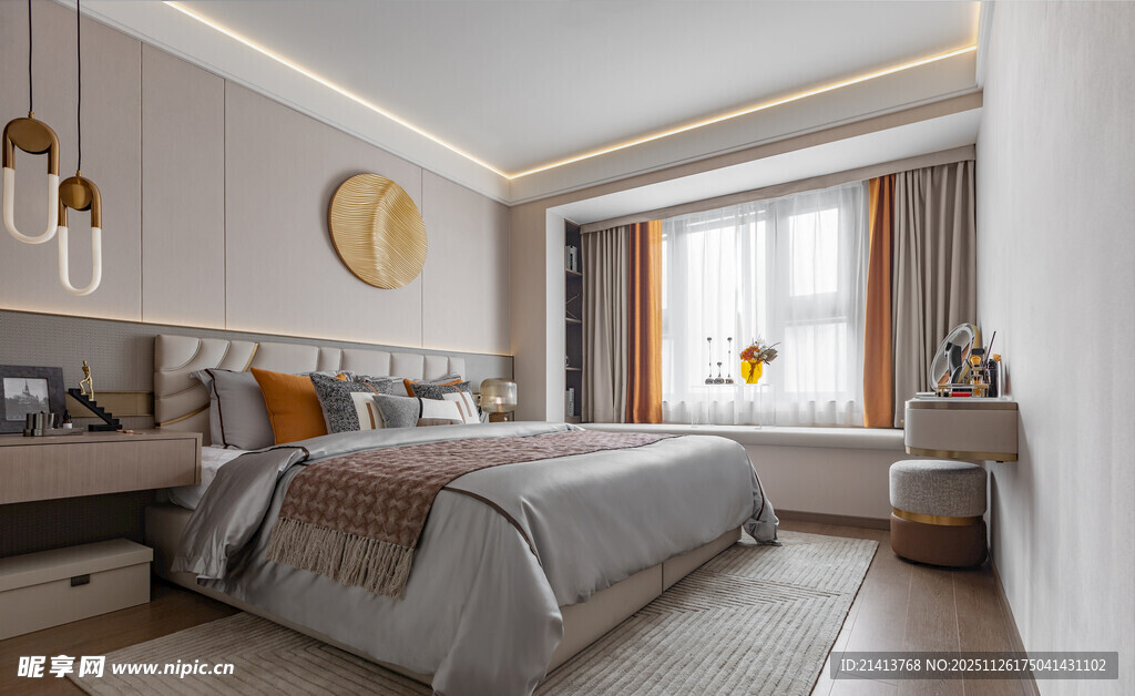 现代简约风温馨卧室空间