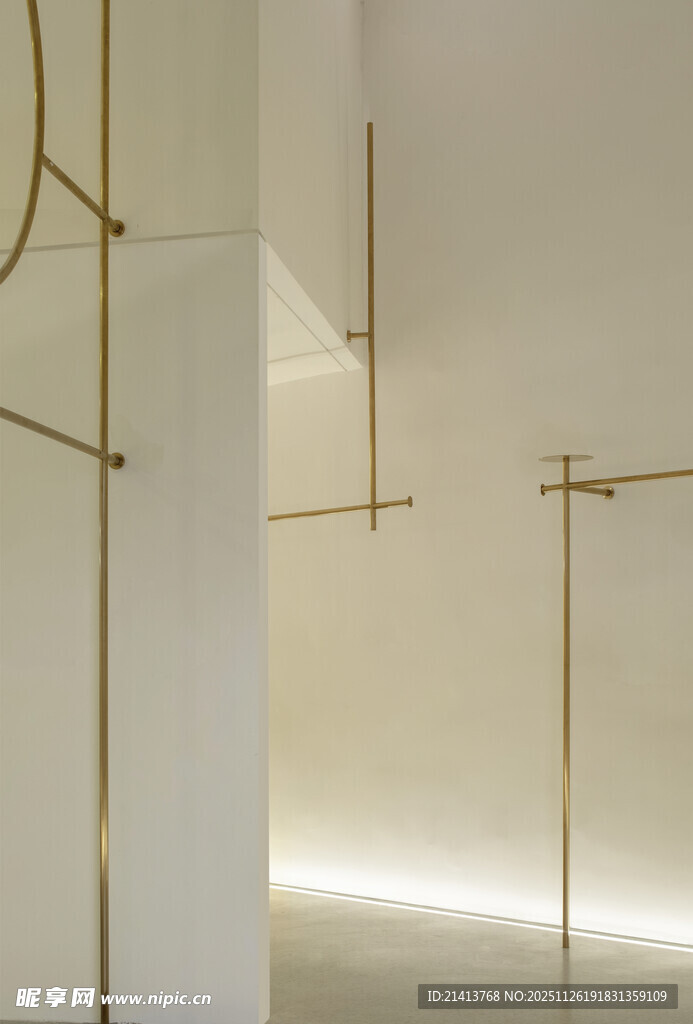 简约金色线条室内空间设计