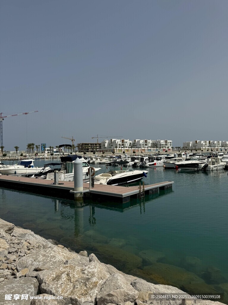 宁静海港停泊众多船只