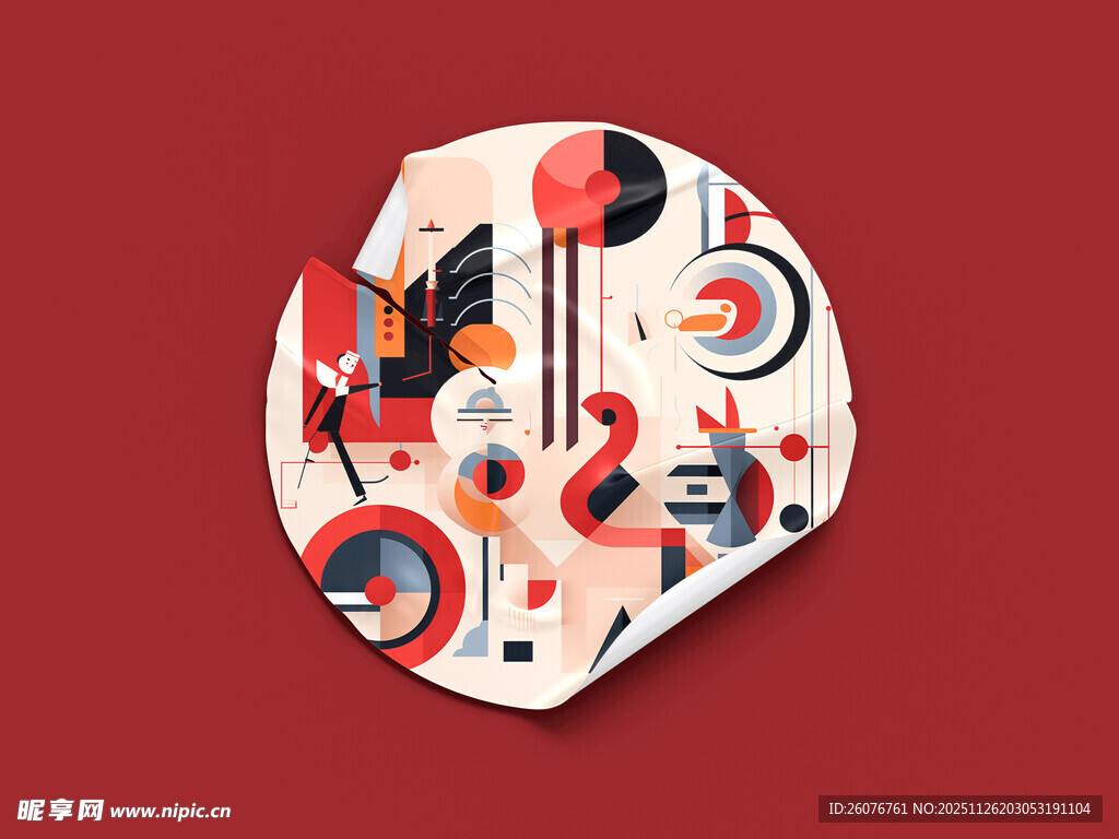 趣味贴纸样机图片