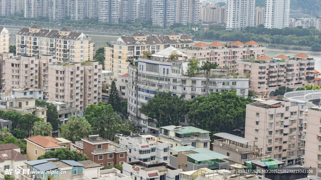 城市居民区俯瞰景象
