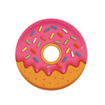 粉色糖霜甜甜圈插画