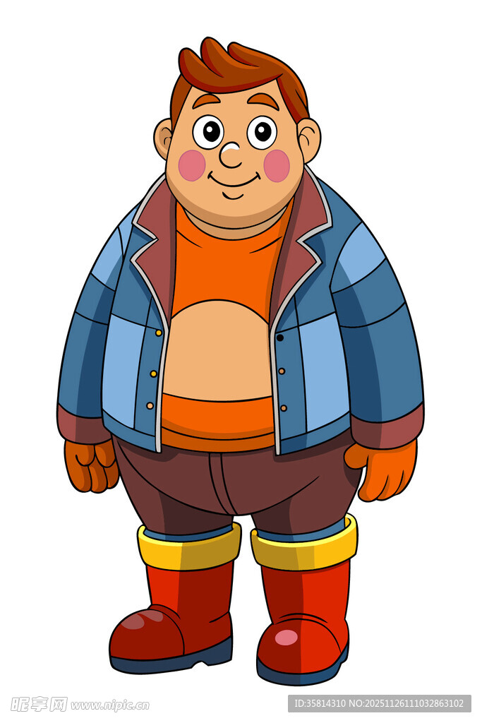 穿着厚装的快乐男孩