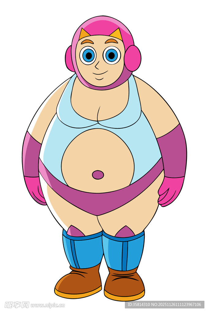 可爱胖墩摔跤手形象