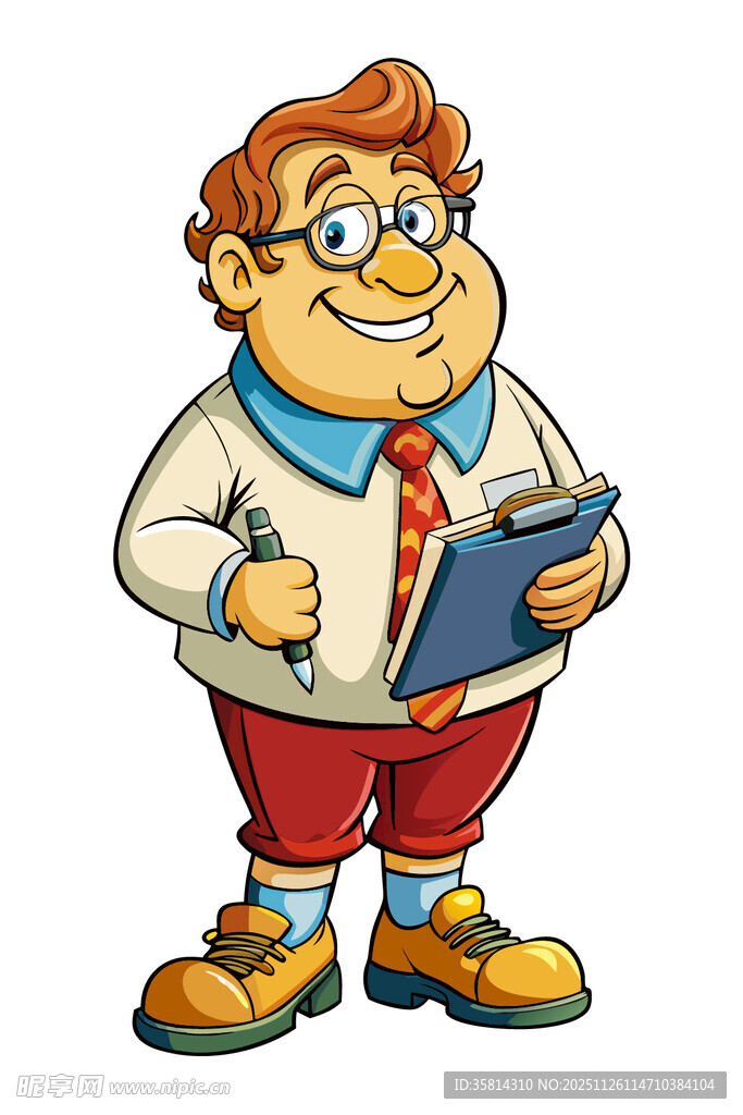 快乐商务男士手持文件夹