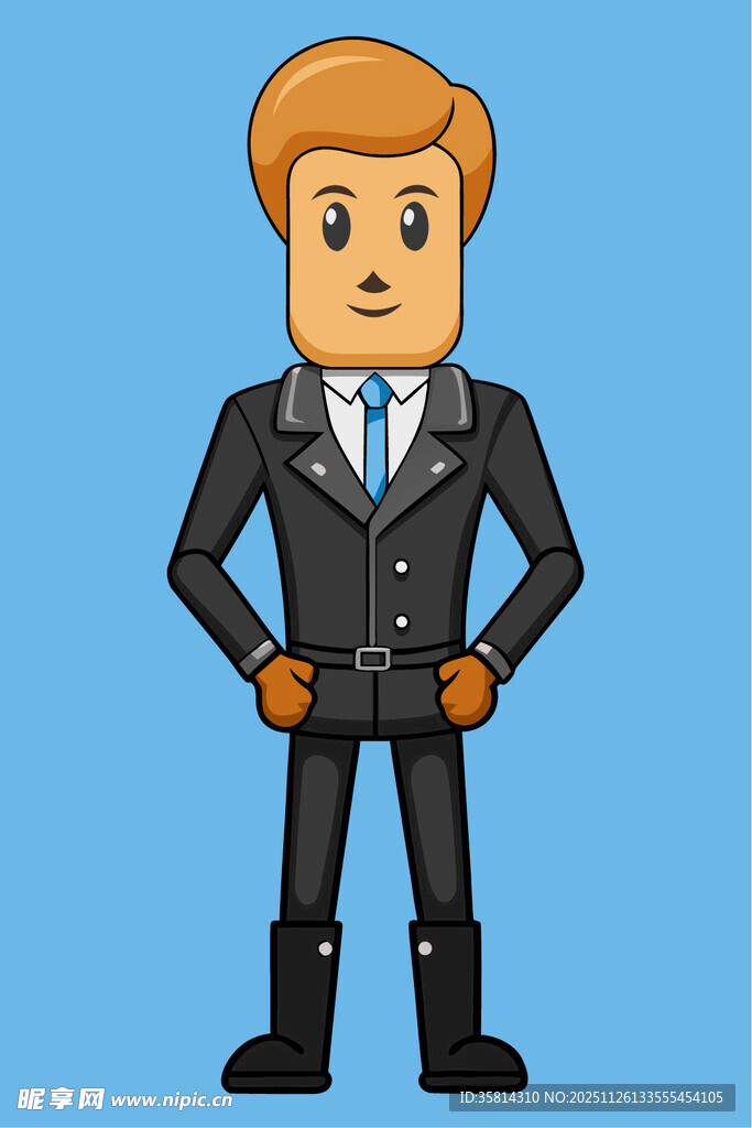 穿西装的卡通商务男士