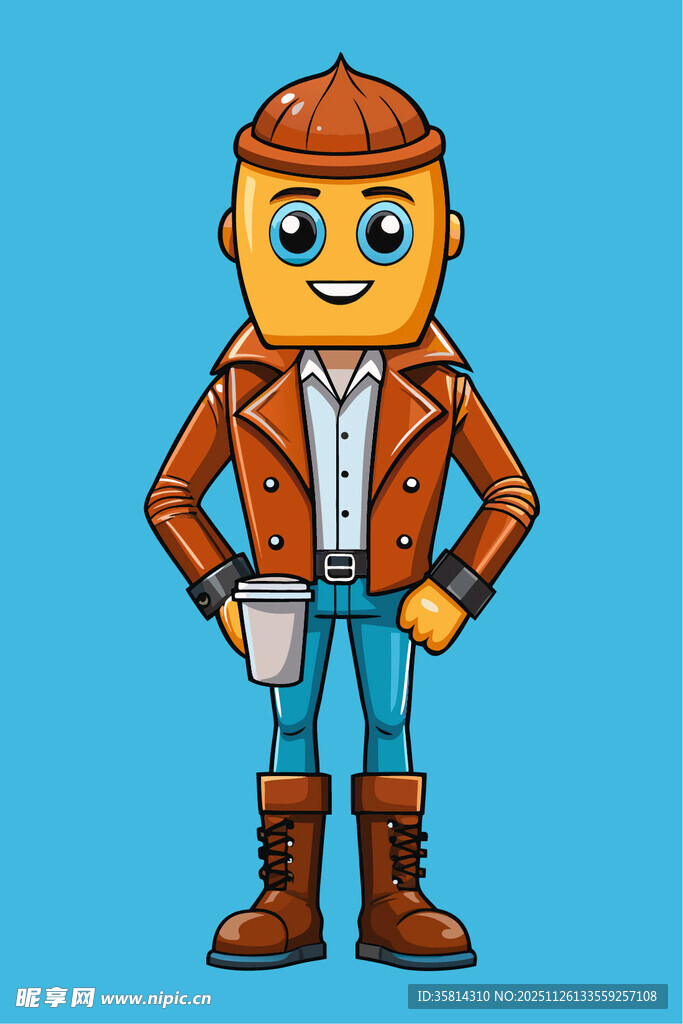 卡通风时尚装扮的机器人