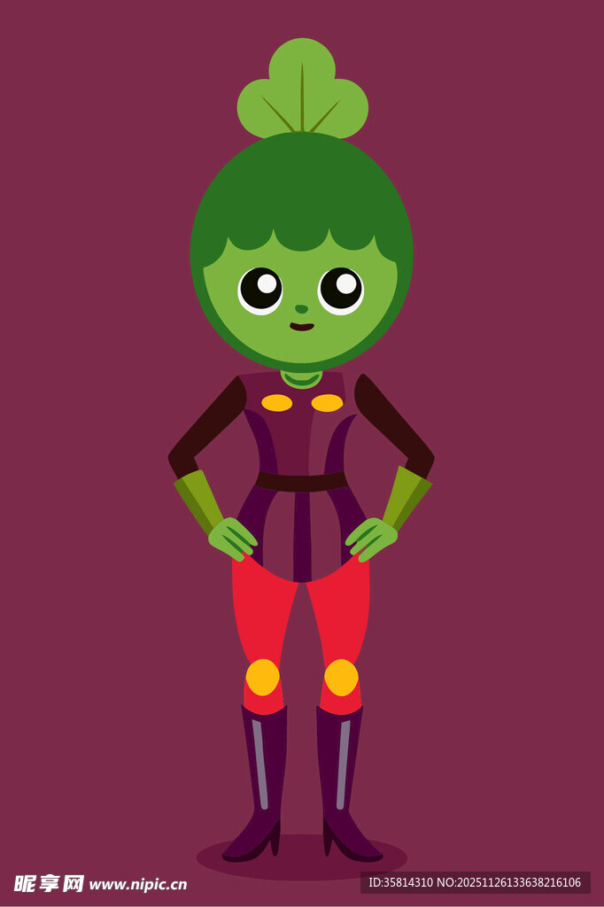 绿色卡通小厨师形象