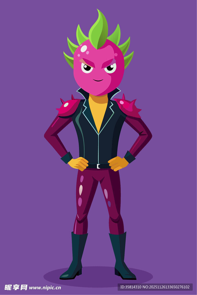 绿色尖角超人卡通形象