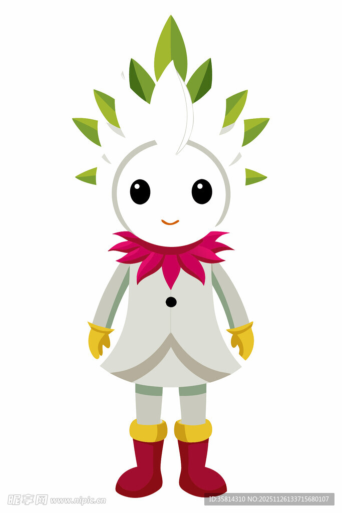 可爱绿叶精灵卡通形象