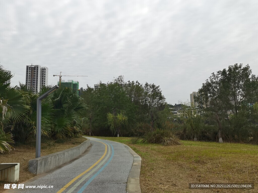 蜿蜒公路旁的自然景致