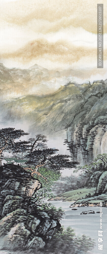 水墨山水风景图