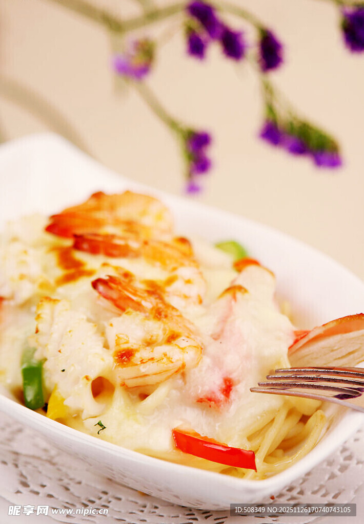 虾仁蔬菜肠粉特写