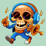 骷髅乐手激情演奏