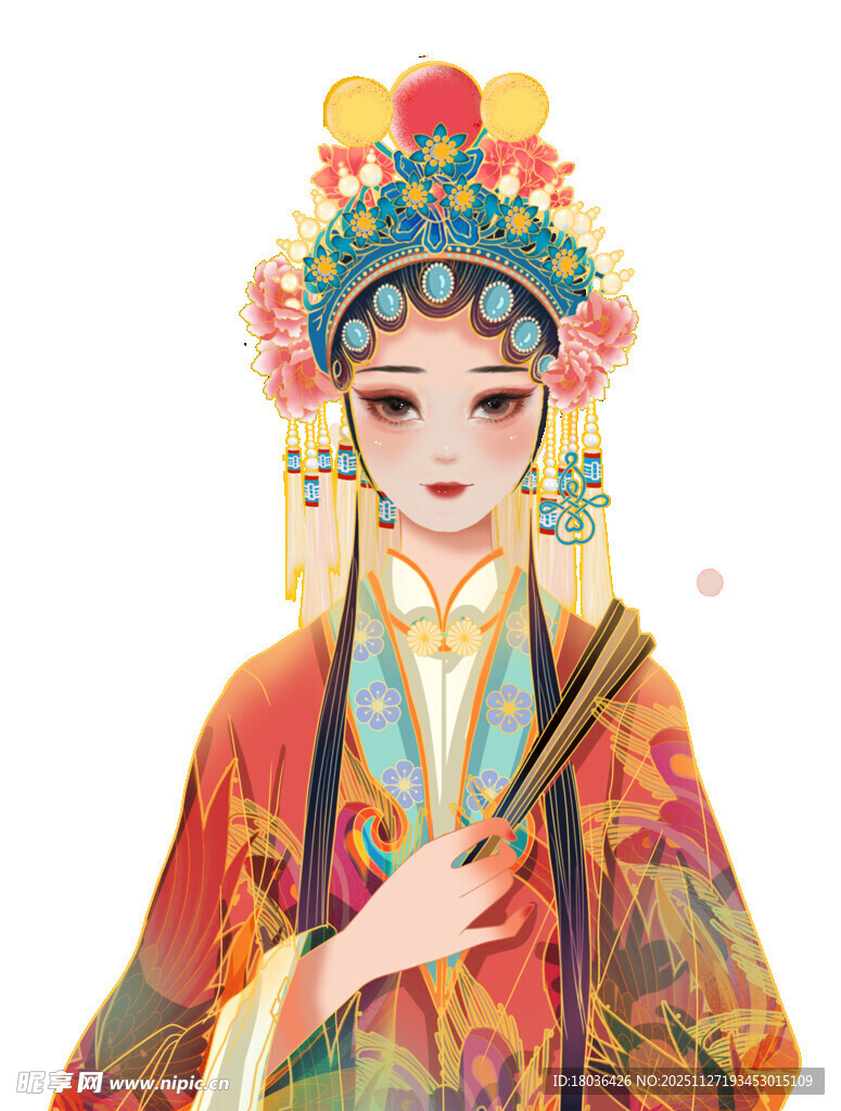 古典戏曲扮相的优雅女子