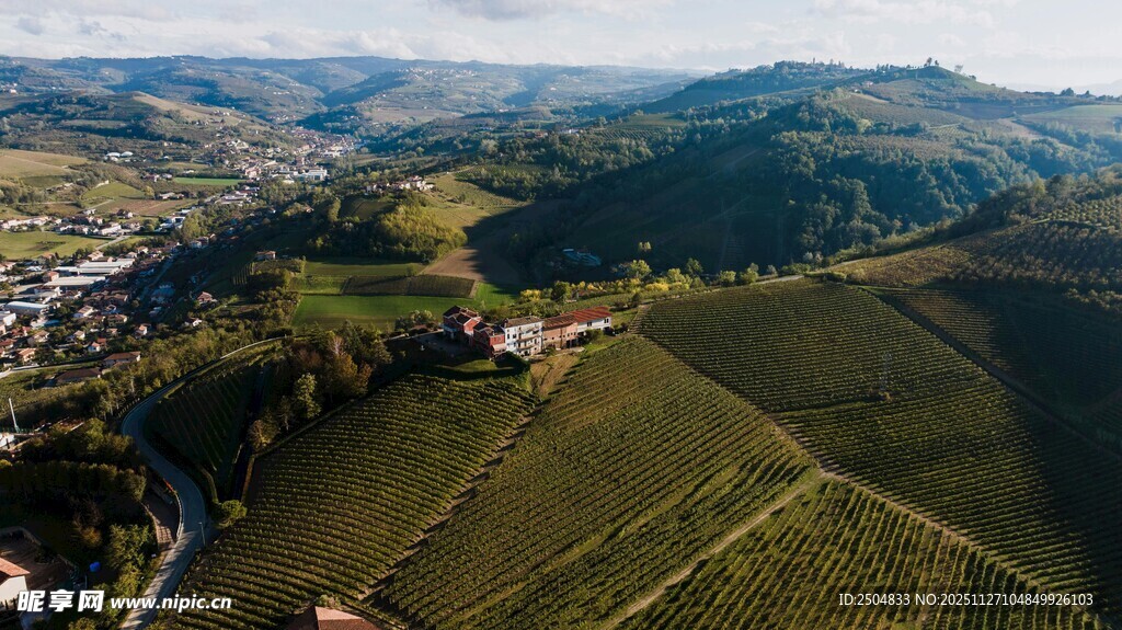 俯瞰田园风光美景