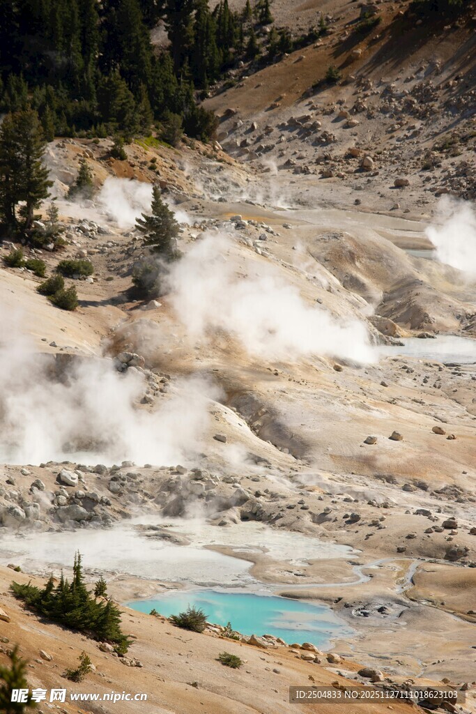 黄石公园的多彩地热景观