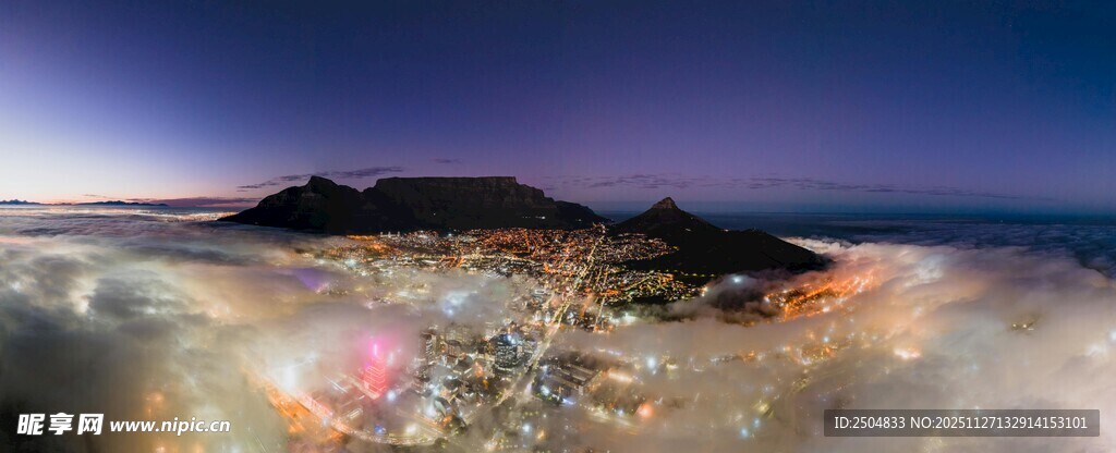 夜幕下的璀璨城市景观