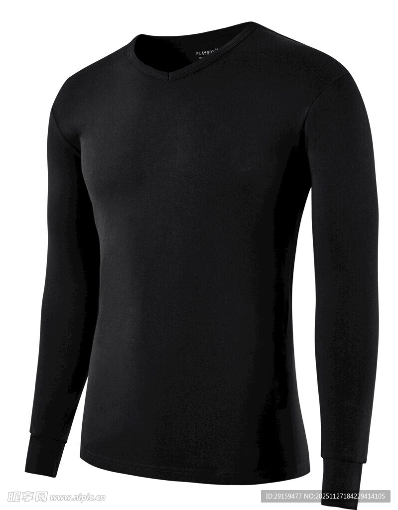 黑色长袖紧身运动上衣