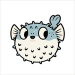 可爱卡通小刺豚形象